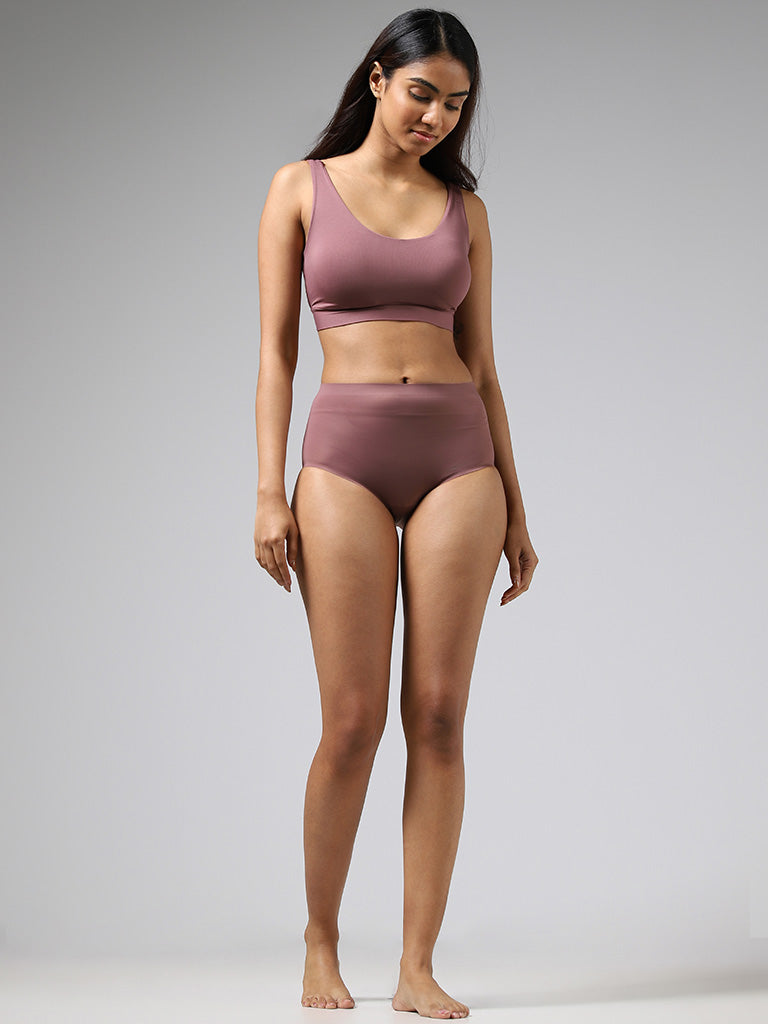 Wunderlove Solid Dusty Rose Seamless Full Brief