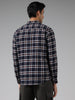 WES Casuals Dark Brown Checked Slim Fit Shirt