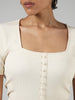 LOV Solid Ivory Ribbed Top