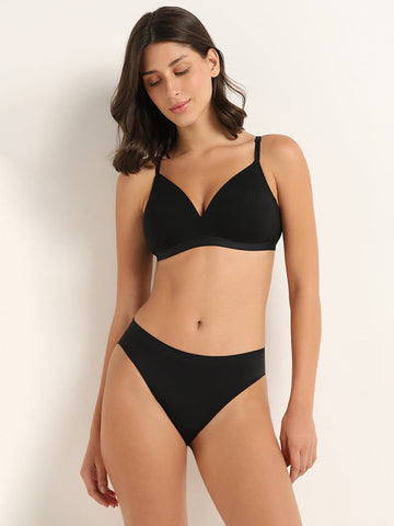 Wunderlove Black Striped Bra