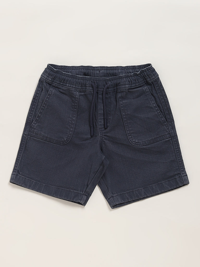 HOP Kids Solid Navy Shorts