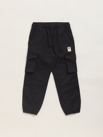 HOP Kids Black Cargo Joggers