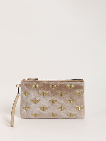 Studiowest Beige Velvet Pouch