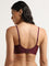 Wunderlove Burgundy Lace Design Invisible Padded Bra