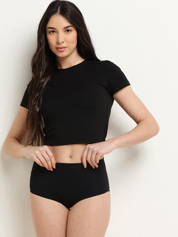 Wunderlove Black Full-Leg Seamless Brief