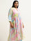 Diza Multicolour Marble Pattern Fit-and-Flare Kurta