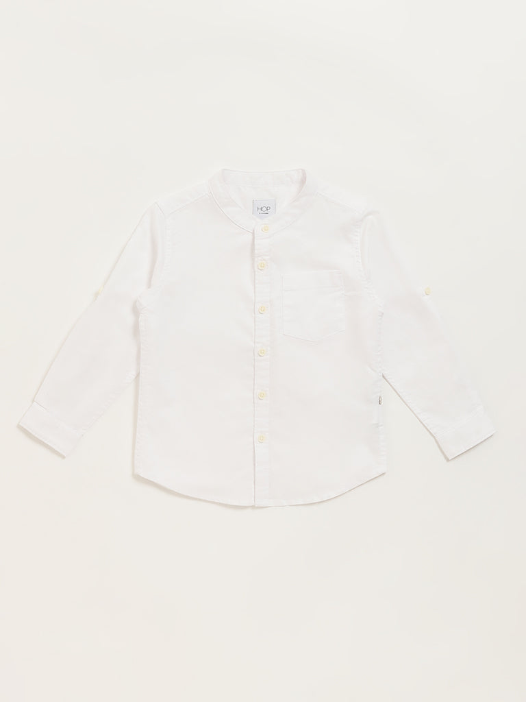 HOP Kids White Straight-Fit Shirt