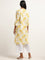 Utsa Yellow Floral Print Cotton Kurta