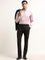 WES Formals Blush Pink Solid Slim Fit Shirt