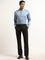 WES Formals Dusty Blue Solid Slim Fit Shirt