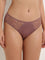 Wunderlove Light Brown Lace Design Hi-Leg Brief