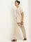 ETA Beige Henley Cotton Slim Fit T-Shirt