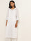 Utsa White Pintuck Detailed A-line Kurta