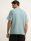 WES Casuals Light Teal Regular Fit T-Shirt