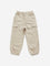 HOP Kids Beige Solid Mid-Rise Joggers