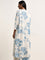 Utsa Blue Botanical Printed A-Line Kurta