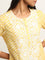 Utsa Yellow Straight Fit Cotton Chikankari Kurta