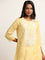 Utsa Yellow Straight Fit Cotton Chikankari Kurta