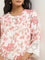 Utsa Coral Floral Printed A-line Cotton Kurta