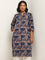 Utsa Blue Straight Fit Printed Kurta