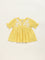 Utsa Kids Yellow Embroidered Cotton Blend Empire Dress (2 - 8yrs)