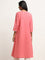 Utsa Pink Mirror Cotton Blend Embroidered Kurta