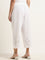 Diza Off-White High-Rise Cropped Ethnic Cotton Pants