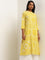 Utsa Yellow Printed Straight Fit Kurta