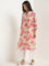 Utsa Pink Floral Printed Straight Cotton Kurta