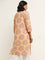 Utsa Yellow Straight-Fit Floral Print Cotton Kurta