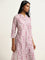 Utsa Light Purple Ikat Printed Straight Cotton Kurta