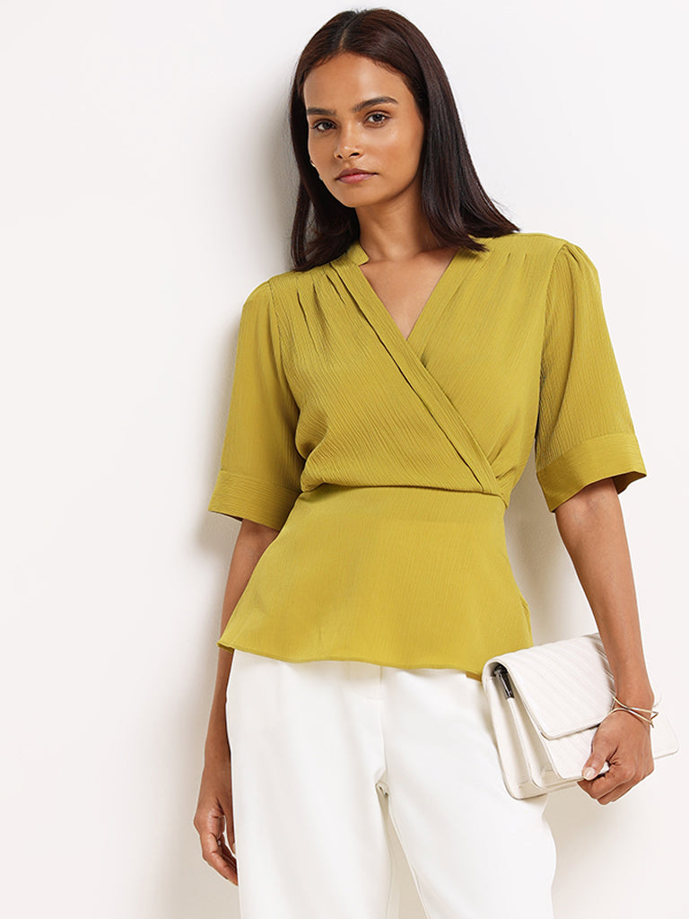 Wardrobe Green Peplum Top