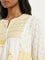 Utsa Yellow Printed A-Line Cotton Kurta