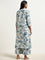 Utsa Blue Botanical Printed A-Line Kurta