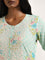 Utsa Turquoise Paisley Embroidered A-Line Cotton Kurta