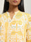 Utsa Yellow Ikat Pattern Straight Cotton Kurta