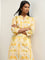 Utsa Yellow Ikat Pattern Straight Cotton Kurta