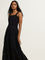 LOV Black Lace Detail Midi Dress