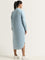 Gia Light Blue Chambray Cotton Straight Shirt Dress