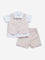 HOP Baby Beige Shirt, Shorts, Waistcoat & Bow Set