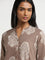 Utsa Taupe Paisley Design Straight Cotton Kurta