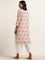 Utsa Pink Floral Printed Straight Kurta