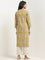 Utsa Mustard Paisley Printed Straight Cotton Kurta