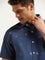 WES Casuals Blue Printed Cotton Relaxed Fit Shirt