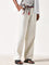 Nuon Off-White Mid-Rise Wide Leg Fit Jeans