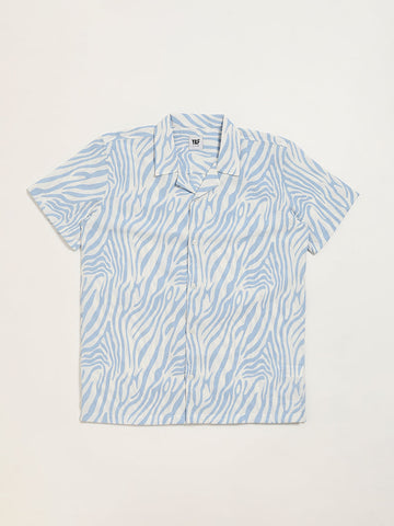 Y&F Kids Blue Zebra Print Shirt