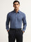 WES Formals Navy Checks Pattern Slim Fit Shirt