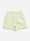 HOP Kids Lime Checkered Design Mid-Rise Cotton Shorts