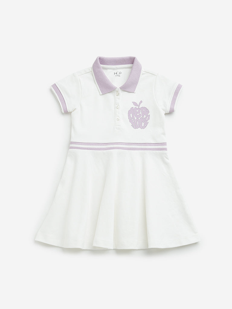 HOP Kids White Polo Collared Dress