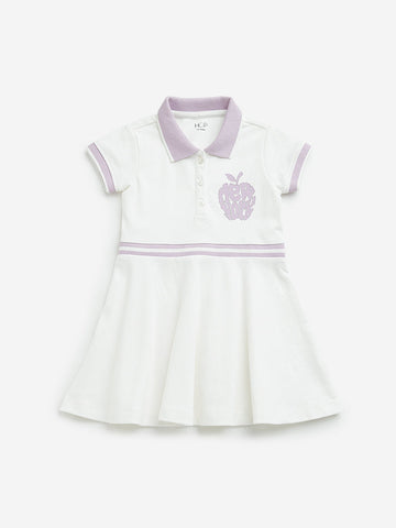 HOP Kids White Polo Collared Dress